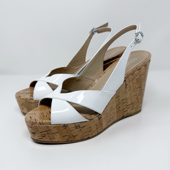 New Stuart Weitzman Carmen Wedge Sandal Sz US 9.5B - Picture 2 of 10